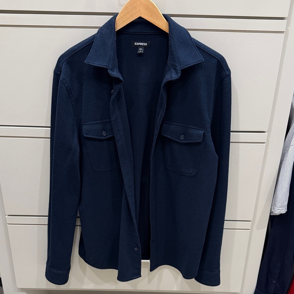 Express Men's Deep Blue Shirt Jacket